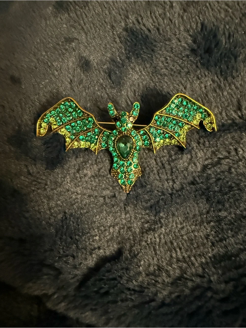 Brooch Green Crystal Bat Pin - Women's Jewelry #12